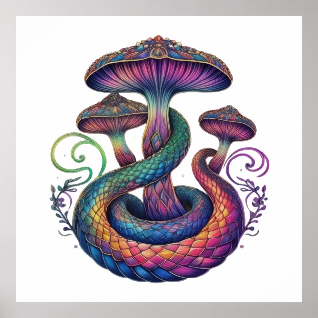 Serpentine Mushroom Enchantment Poster (Front)