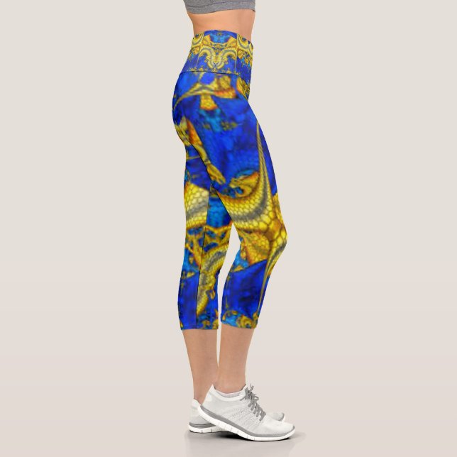 Serpentine Sapphire Blue Avatar Hiphugger Leggings (Right)