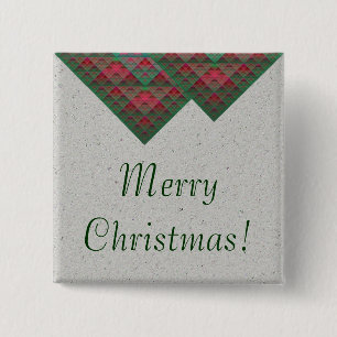 Serpinski's Squares Quilted Christmas Fractal Button