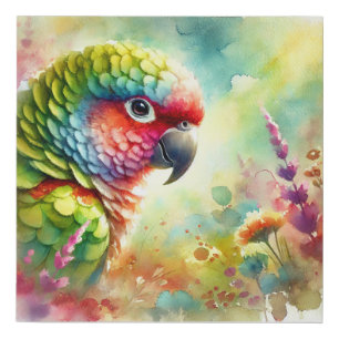 Serrana Parakeet 151024AREF147 - Watercolor Faux Canvas Print