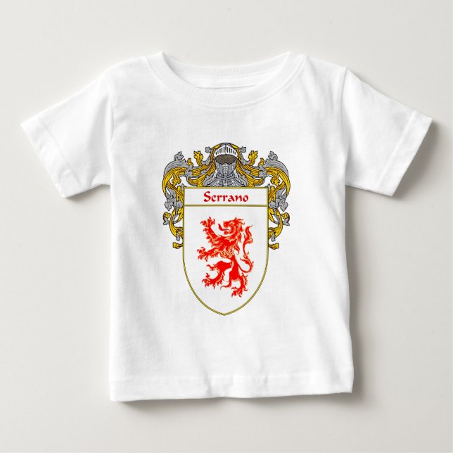 Serrano Coat of Arms (Mantled) Baby T-Shirt (Front)