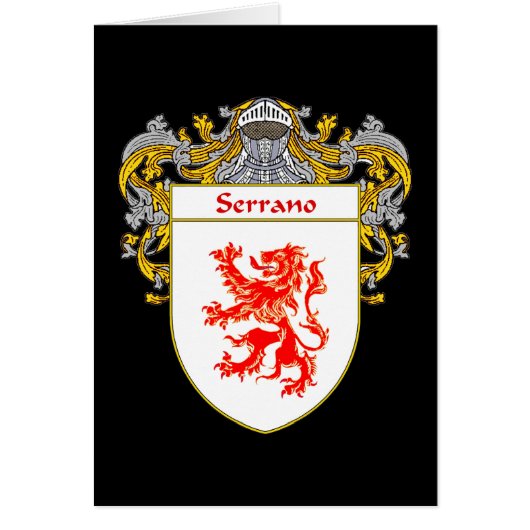 Serrano Coat of Arms (Mantled) Cards (Front)