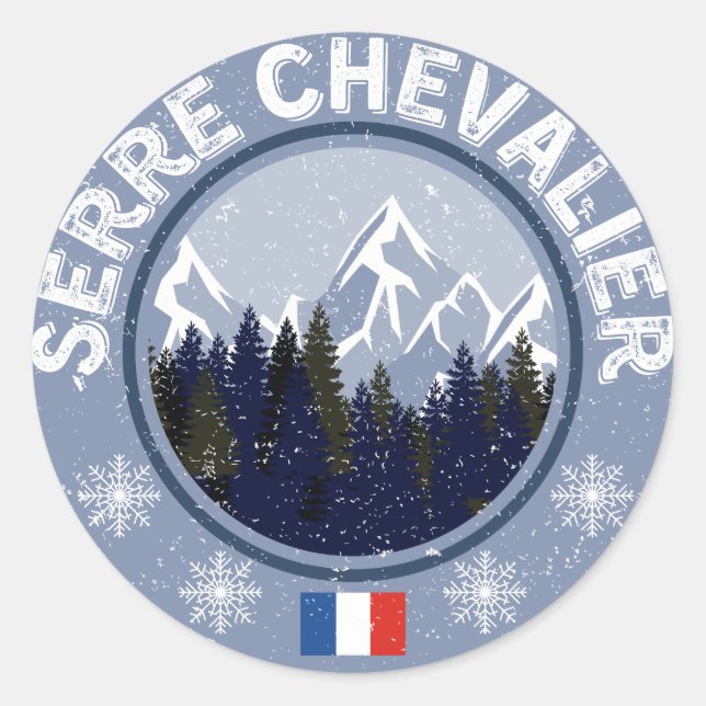 Serre Chevalier Ski Resort Classic Round Sticker (Front)