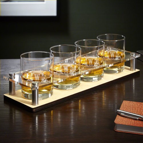 Serrving Tray Set with Westbrook Rocks Glasses