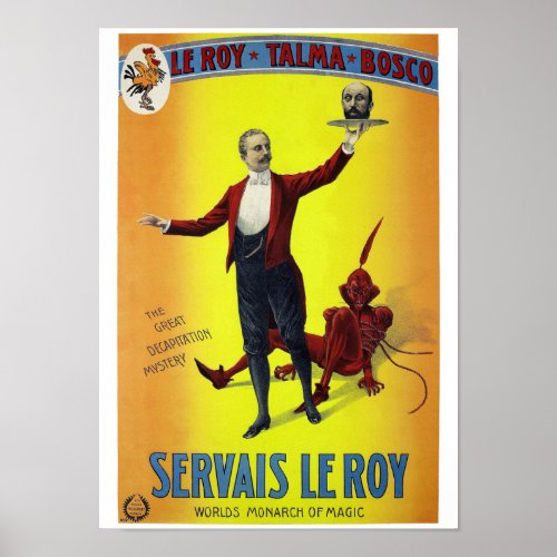 Servais Leroy Restored Vintage Magician Poster