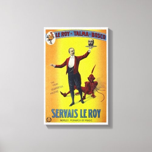 Servais Leroy Restored Vintage Magician Poster Canvas Print