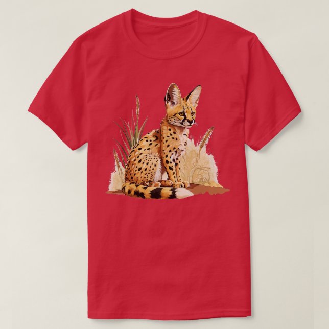 Serval African Wildcat Grass Serval Cat Wild Cat A T-Shirt (Design Front)