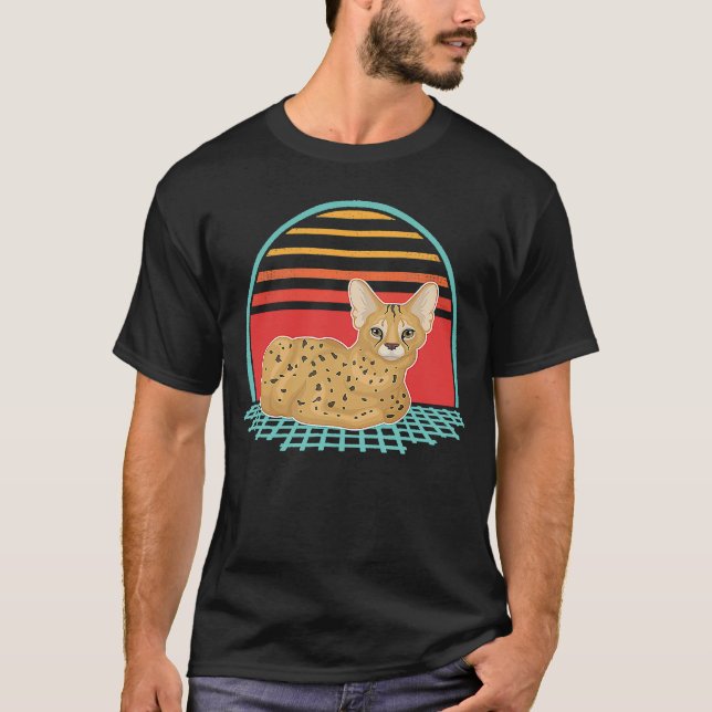 Serval Cat vintage Sogga meme T-Shirt (Front)