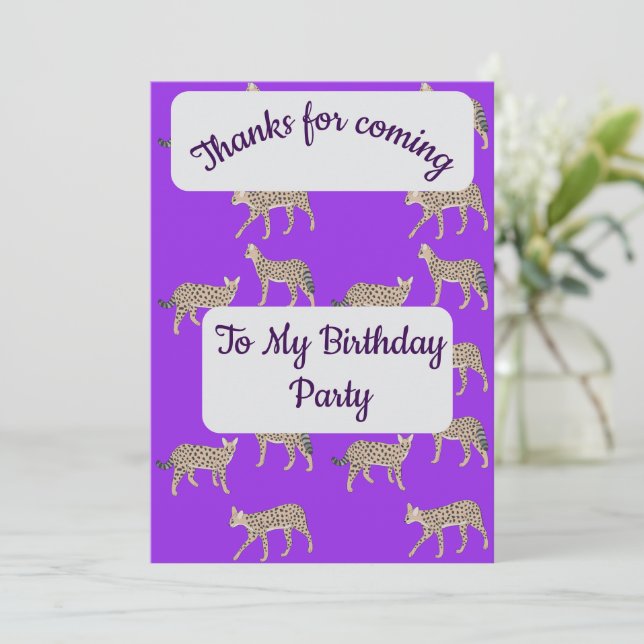 Serval Cats Thank you Card (Standing Front)