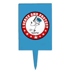Serve and Protect Policeman Cake Topper