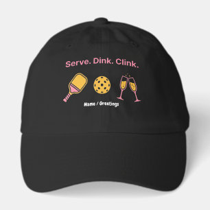 Serve Dink Clink Funny Pickleball Wine Social Club Hat