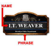 Serve & Honor Police Academy Wooden Wall Sign (Text)