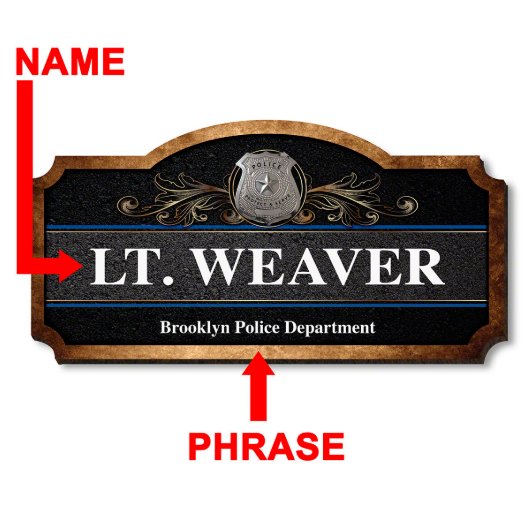 Serve & Honor Police Academy Wooden Wall Sign (Text)