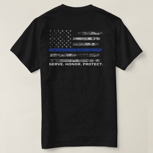 Serve Honor Protect Flag T-Shirt (Design Back)