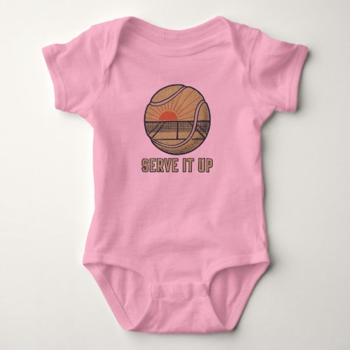 Serve It Up Retro Tennis Baby Bodysuit