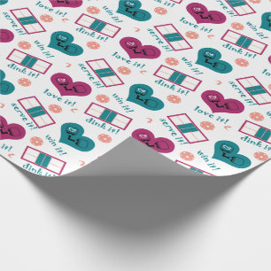 Serve it, win it, dink it - pickleball wrapping paper