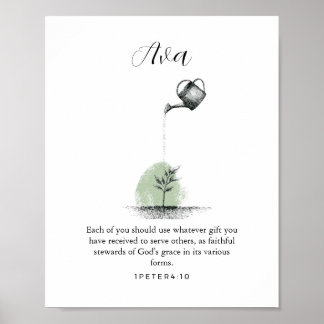 Serve Others Personalized 1 Peter 4:10 Poster
