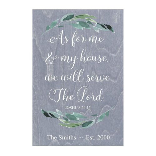 Serve the Lord Green Leaves Gray Wall Sign