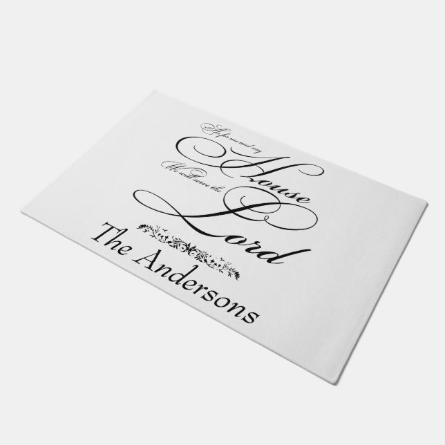 Serve the Lord personalized  Doormat (Angled)