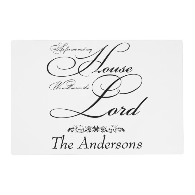 Serve the Lord personalized  Placemat (Front)