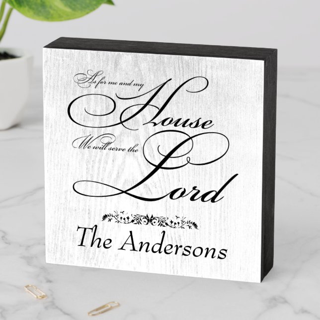 Serve the Lord personalized  Wooden Box Sign (In Situ Horizontal)