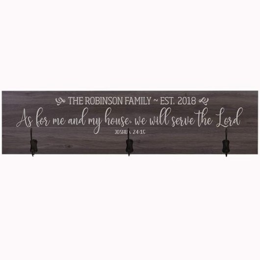 Serve the Lord Stylish Wall Mount Wooden Coat Rack (Front)