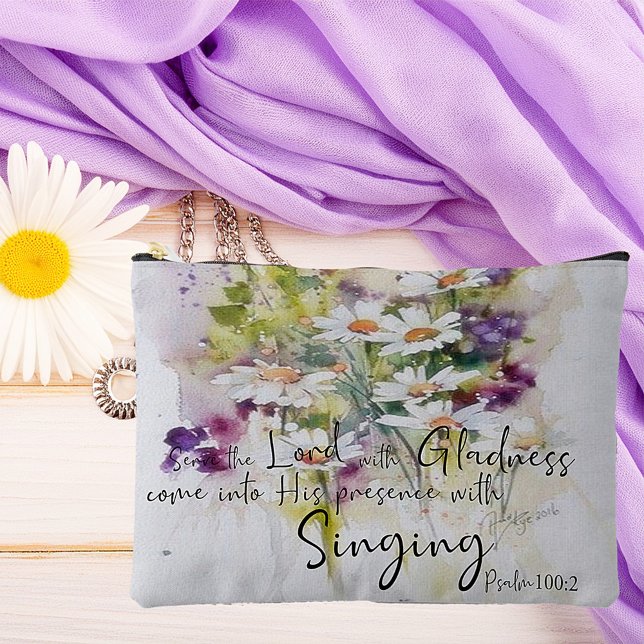 Serve the Lord with gladness floral   Accessory Pouch (Creator Uploaded)