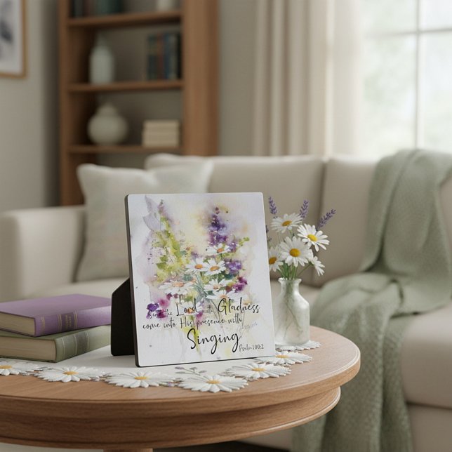 Serve the Lord with gladness floral  Plaque (Creator Uploaded)