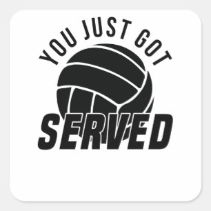Serve Volleyball Indicating Volleyball Player Square Sticker