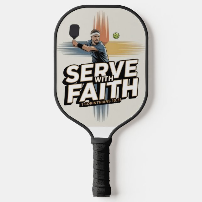 Serve With Faith Christian Pickleball Paddle (Front)