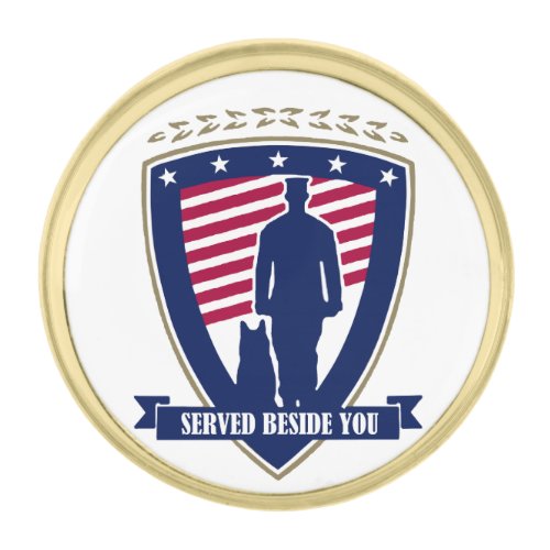Served Beside You Gold Finish Lapel Pin