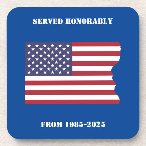Served Honorably From 1985_2025 _ USA Patriotic Beverage Coaster
