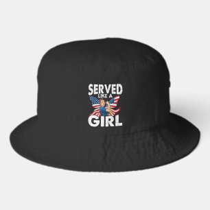 Served Like A Girl Female Veteran Military Women's Bucket Hat