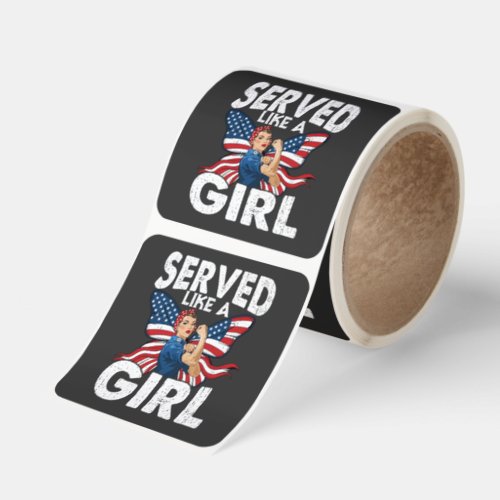 Served Like A Girl Female Veteran Military Women's Square Sticker