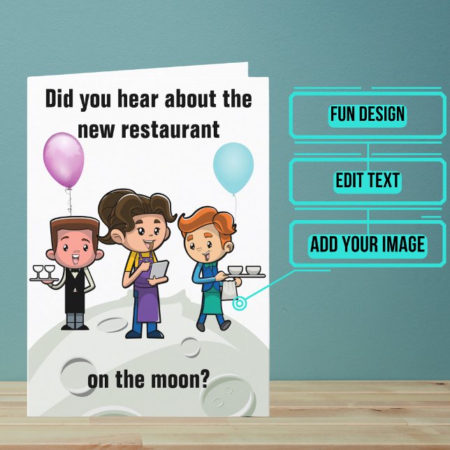Server Waiter or Waitress Funny Birthday Card (Looking for the perfect card for that clever sever, waiter, or waitress friend of yours.)