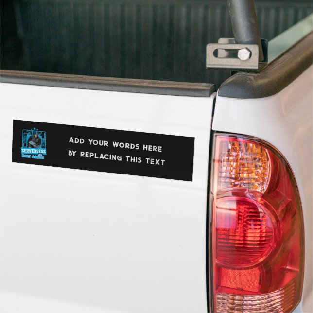 Serverless Funny Monkey Developer Humor Bumper Sticker (On Truck)