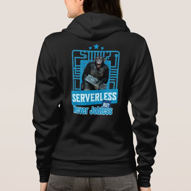Serverless Funny Monkey Developer Humor Hoodie (Back)