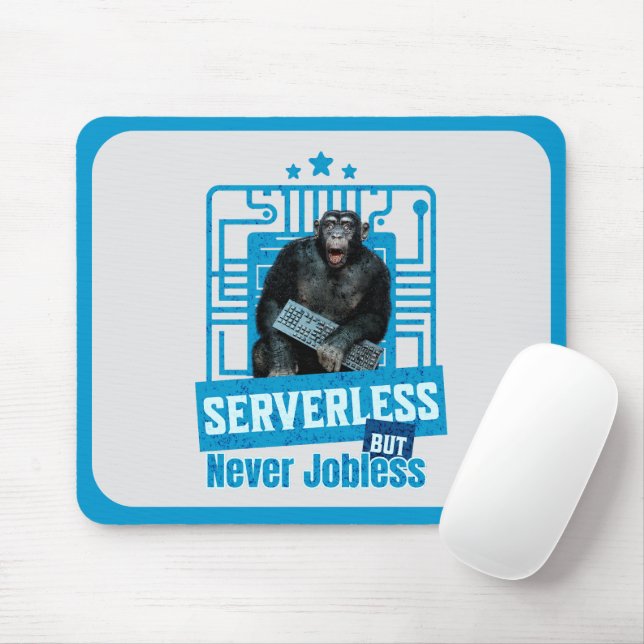 Serverless Funny Monkey Developer Humor Mouse Pad (With Mouse)