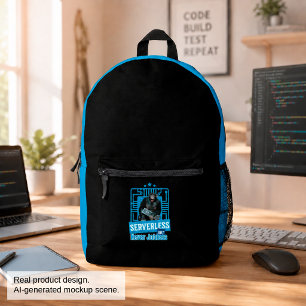 Serverless Funny Monkey Developer Humor Printed Backpack