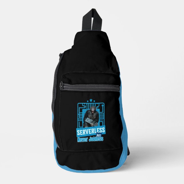 Serverless Funny Monkey Developer Humor Sling Bag (Front)