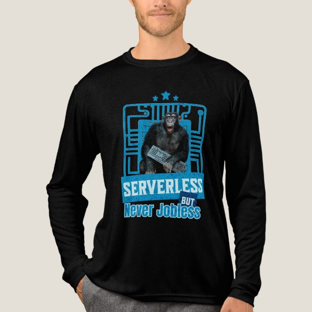 Serverless Funny Monkey Developer Humor Tri-Blend Shirt (Front)