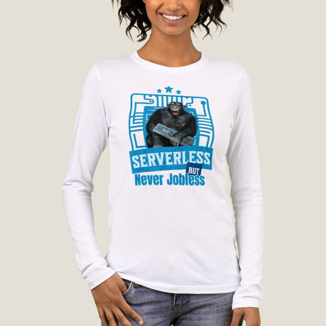 Serverless Funny Monkey Developer Humor Tri-Blend Shirt (Front)