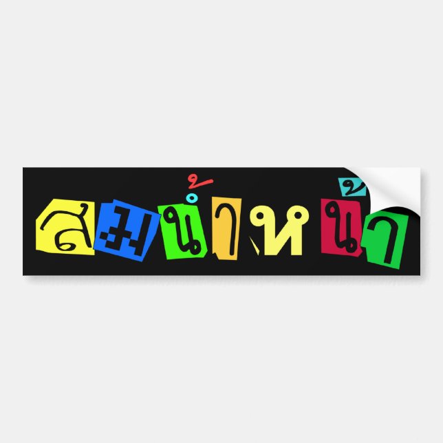 Serves You Right! ☆ Som Nam Naa in Thai Language ☆ Bumper Sticker (Front)