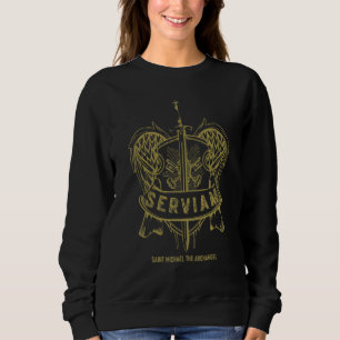 Serviam Will Serve Saint Michael Latin Phrase Cath Sweatshirt