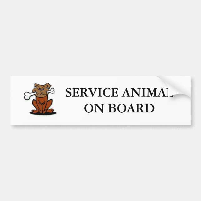 Service Animal Bumper Sticker (Front)