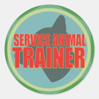 SERVICE ANIMAL DOG TRAINER CLASSIC ROUND STICKER