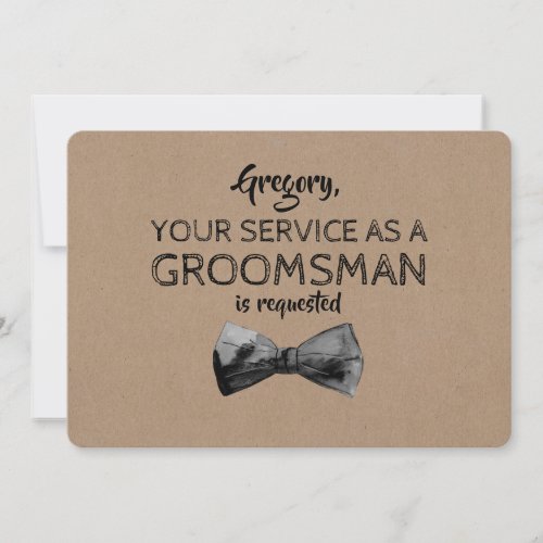 Service as a Groomsman Requested _ Funny Proposal Invitation