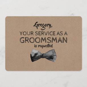 Service as a Groomsman Requested - Funny Proposal Invitation