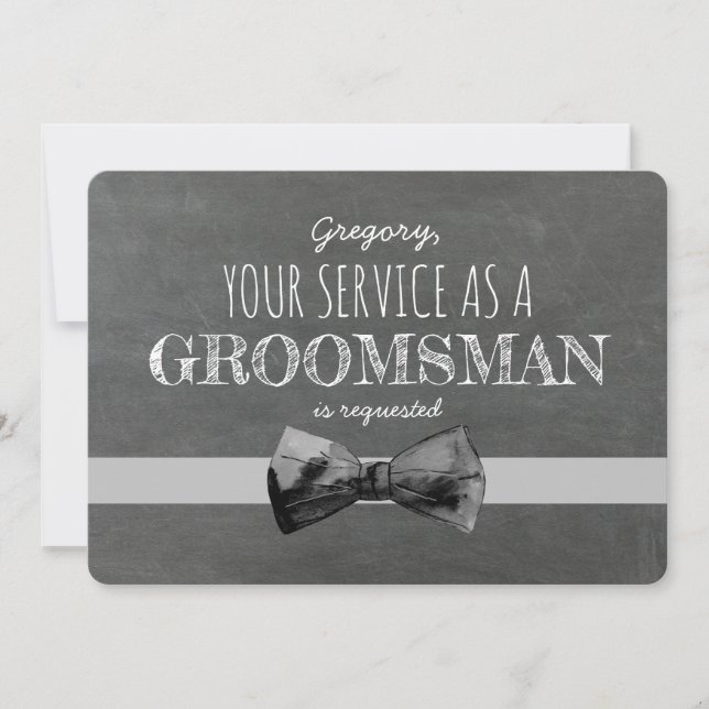 Service as a Groomsman Requested - Funny Proposal Invitation (Front)