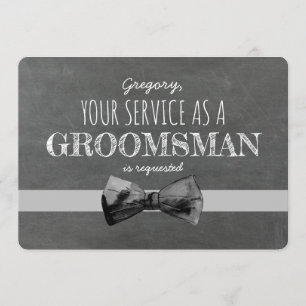 Service as a Groomsman Requested - Funny Proposal Invitation